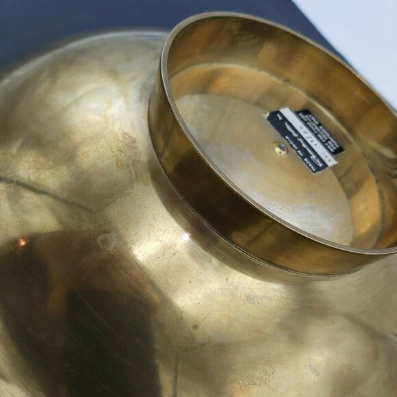 Rosenthal-Netter Inc Brass Bowl Lotus Flowers NBR 11/25 Made in India 9.5 inch - Picture 5 of 7